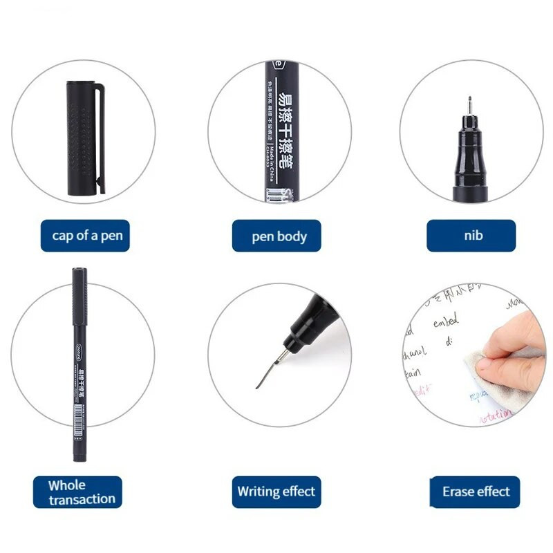 10 τεμάχια/σετ 0,5 mm Extra Fine Tip Dry Ease Markers Στυλό με δυνατότητα διαγραφής Whiteboard Art Marker Pen for Office School Planning White Board