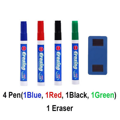 Στυλό μαρκαδόρων λευκού πίνακα Μπλε Μαύρο Κόκκινο Πράσινο Μαρκαδόρο Μαγνητικό Μαυροπίνακα Σβώσιμο Στυλό Γόμα Γόμα για το 2021 Σχολείο