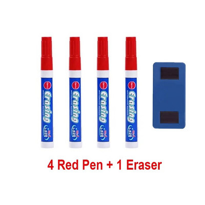 Στυλό μαρκαδόρων λευκού πίνακα Μπλε Μαύρο Κόκκινο Πράσινο Μαρκαδόρο Μαγνητικό Μαυροπίνακα Σβώσιμο Στυλό Γόμα Γόμα για το 2021 Σχολείο