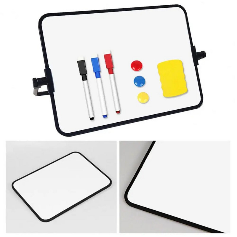 1 komplekts baltā tāfele ar kronšteinu pildspalvām Plastmasas piezīmes bērniem, pārnēsājamas A4 formāta magnētiskās baltās tāfeles skolas piederumi