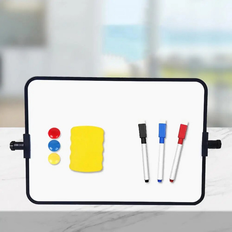 1 komplekts baltā tāfele ar kronšteinu pildspalvām Plastmasas piezīmes bērniem, pārnēsājamas A4 formāta magnētiskās baltās tāfeles skolas piederumi