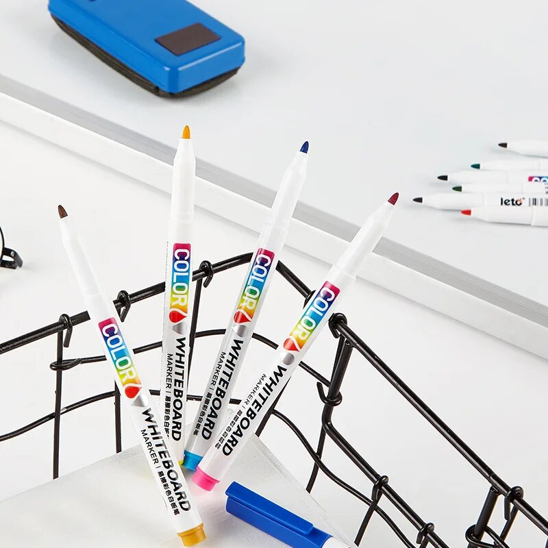 12 Έγχρωμοι μαρκαδόροι μολυβιού μαυροπίνακα με σβηστό στυλό μαρκαδόρου με βάση το νερό Μη τοξικό στυλό εκμάθησης γραφής και σχεδίου για παιδιά