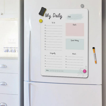 Изтриваема бяла дъска Магнитна дъска за хладилник Месечен седмичен график Мека бяла дъска Календар Стикери Мемо Съобщение Подложка за писане