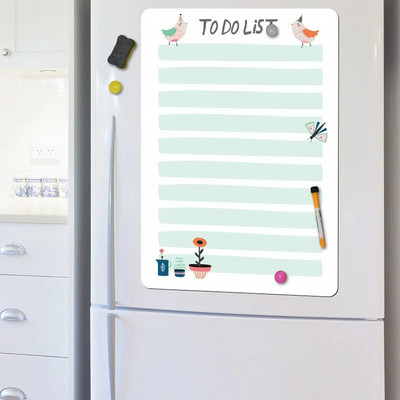Erasable Whiteboard Fridge Magnet Board Μηνιαίο εβδομαδιαίο χρονοδιάγραμμα Αυτοκόλλητα ημερολογίου μαλακών πινάκων Υπόμνημα γραφής μηνυμάτων