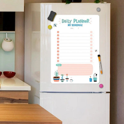 Erasable Whiteboard Fridge Magnet Board Μηνιαίο εβδομαδιαίο χρονοδιάγραμμα Αυτοκόλλητα ημερολογίου μαλακών πινάκων Υπόμνημα γραφής μηνυμάτων