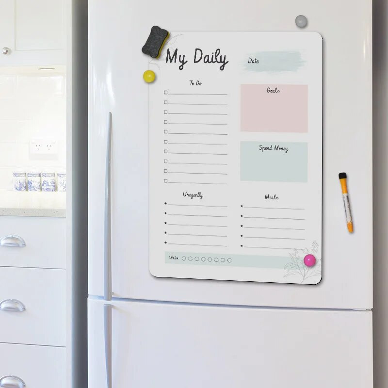 Erasable Whiteboard Fridge Magnet Board Μηνιαίο εβδομαδιαίο χρονοδιάγραμμα Αυτοκόλλητα ημερολογίου μαλακών πινάκων Υπόμνημα γραφής μηνυμάτων