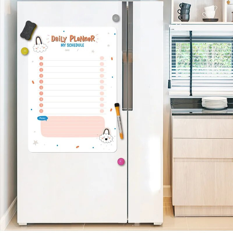 Erasable Whiteboard Fridge Magnet Board Μηνιαίο εβδομαδιαίο χρονοδιάγραμμα Αυτοκόλλητα ημερολογίου μαλακών πινάκων Υπόμνημα γραφής μηνυμάτων