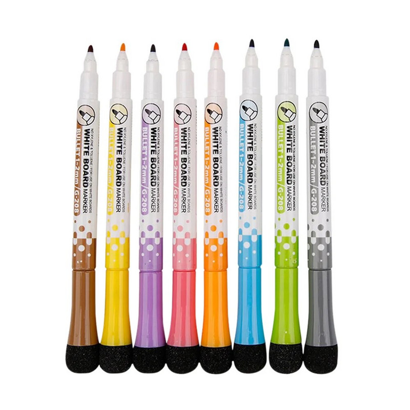 Umitive 2gab magnētiska krāsaina tāfeles marķieru pildspalva ar dzēšgumiju Biroja piederumi bērnu dāvanām