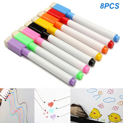 8 buc pixuri cu magnet de culoare, ștergere magnetică, markere pentru tablă albă, încorporate, pixuri, consumabile de scris, markere, marker pentru tablă albă