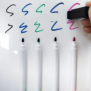 8 цвята Комплект цветни магнитни маркери за бяла дъска със сухо изтриване за хладилник, домашна кухня, офис, училище, класна стая, детски консумативи
