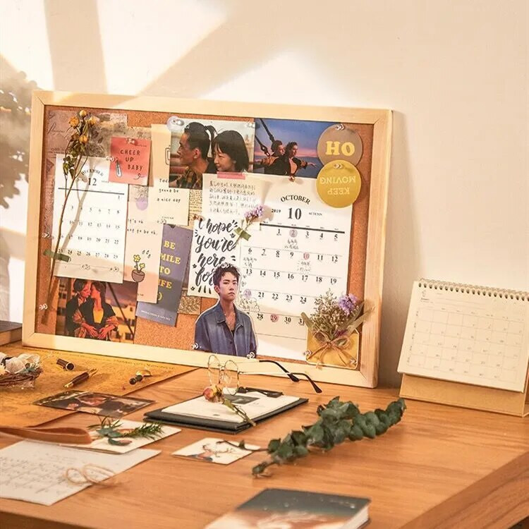 Minkys Kawaii Zachte Houten Σύντομος πίνακας μηνυμάτων Decoratieve Postkaart Φωτογραφία Muur Kurk Boord Υπόμνημα Papier Achtergrond Board