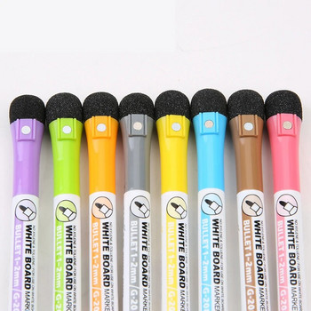 CHEN LIN 8 цвята Изтриваеми магнитни цветни маркери за бяла дъска Вградена гума Ученически пособия Писалка за бяла дъска Детска писалка за рисуване
