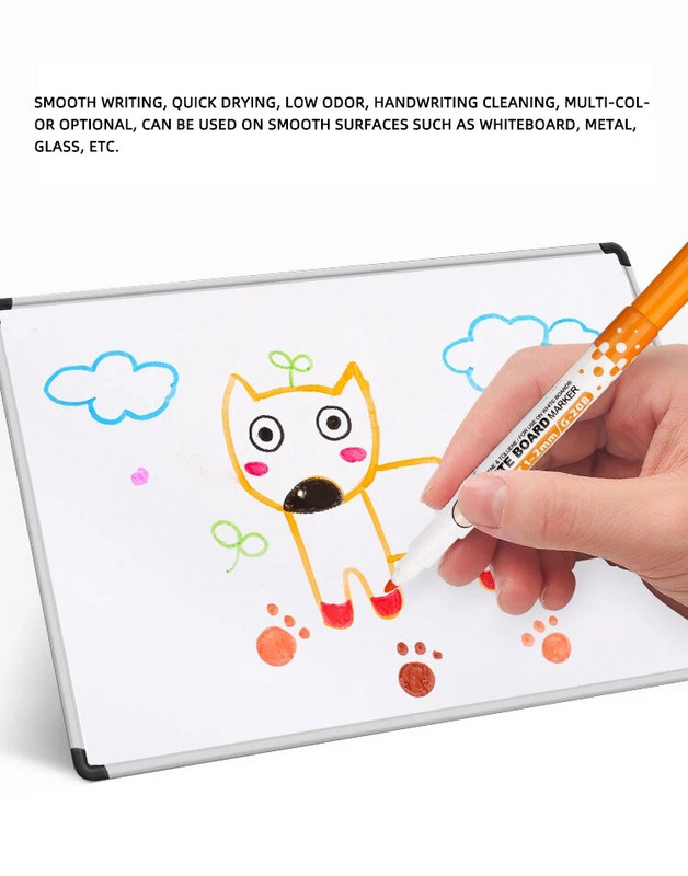 CHEN LIN 8 värvi kustutatav magnetiline värviline valge tahvel markerid sisseehitatud kustutuskumm Koolitarbed tahvelpliiats Laste joonistuspliiats