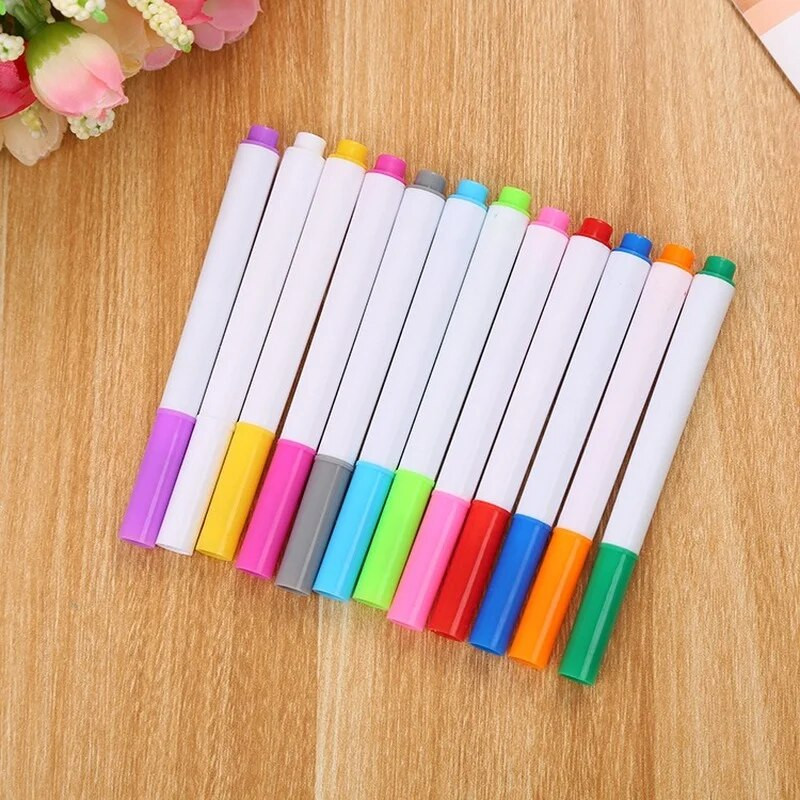 12 τεμάχια/σετ Διαφορετικά χρώματα Υδατοδιαλυτή υγρή κιμωλία Παιδικό στυλό σχεδίασης Πίνακας κιμωλίας Μαρκαδόρος δασκάλου