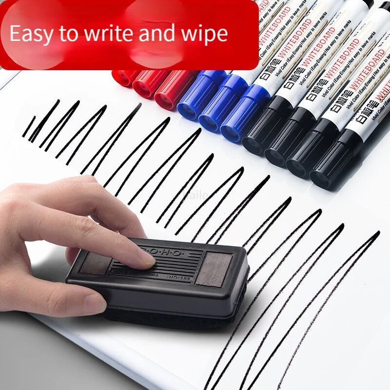 Sauso ištrynimo baltos lentos žymekliai Lentiniai rašikliai Trinami kreidiniai rašikliai Silpno kvapo baltos lentos žymekliai Biuro mokyklos raštinės reikmenys