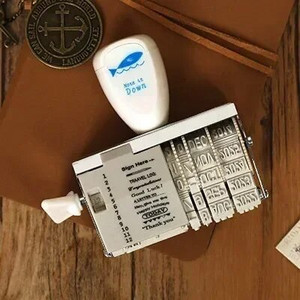 Ξύλινη λαβή Σφραγίδα με ρολό ημερομηνίας Vintage κάρτα που κάνει DIY Scrapbooking Planner Γραμματόσημα περιοδικών Kawaii Γραφική ύλη Προμήθειες γραφείου