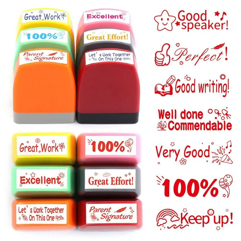 Σφραγίδα 1 τμχ Αγγλικά Σχολιασμός Σχολείου Σφραγίδες Ενθάρρυνσης μαθητών Αγγλικά Φωτοευαίσθητο Κεφάλαιο Σχόλιο Ανταμοιβή Παιδικά Δώρα Σφραγίδα