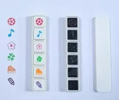 6 τμχ/σετ Σφραγίδες κινουμένων σχεδίων Kawaii Self Ink Press Reward Stamps Kids Encourage Seal DIY Inkpad Art Crafts Κορεατικά Γραφείο γραφικής ύλης