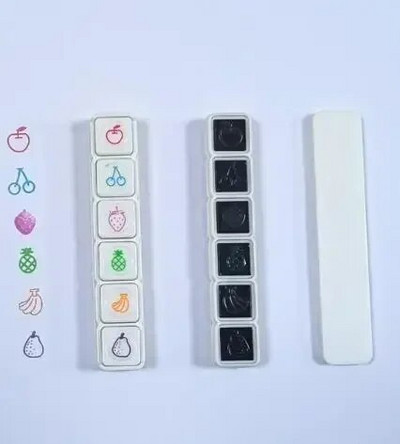 6 τμχ/σετ Σφραγίδες κινουμένων σχεδίων Kawaii Self Ink Press Reward Stamps Kids Encourage Seal DIY Inkpad Art Crafts Κορεατικά Γραφείο γραφικής ύλης