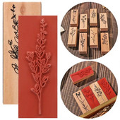 Ștampila din lemn serie iarbă flori din cauciuc creativ element de plantă sigilii caiet felicitare instrumente de decorare bricolaj papetărie cadouri