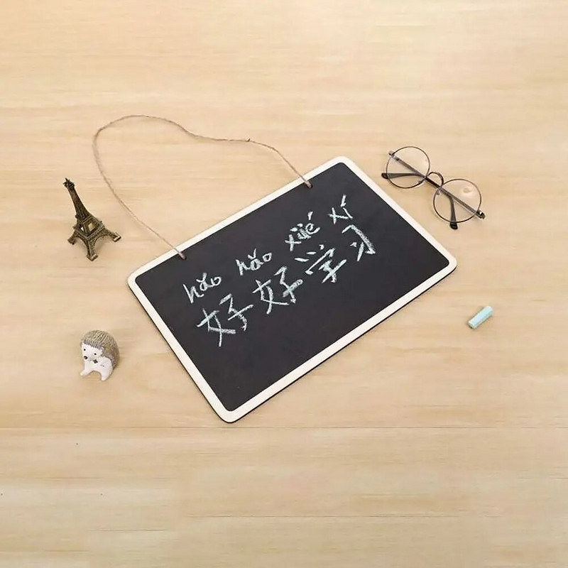 8 vnt. Maža lenta, pakabinama ant sienos Ženklas Namų puošmenos Pradžia Kreidos durys Kreidos lentos Medinės apnašos šviestuvas