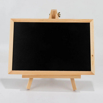 Дървена черна дъска Настолна черна дъска Рамка от борово дърво Черна дъска за маса със статив за табла за рисуване на бележки