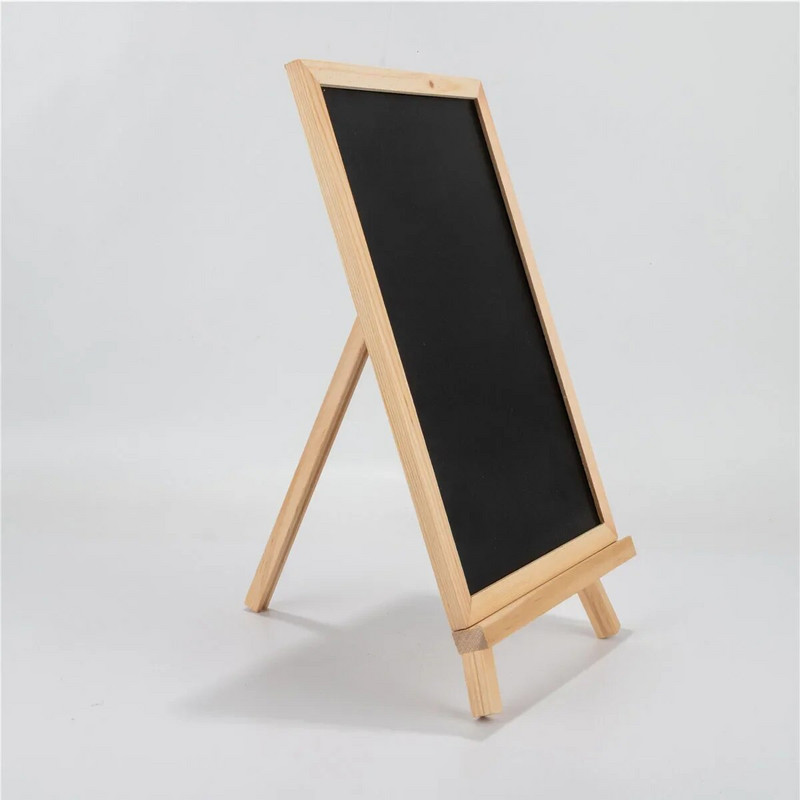 Medinė lenta, stalinė lenta, pušies medienos rėmas, stalviršis, juoda lenta su molbertu laikikliu atmintinių piešimo skelbimų lentoms