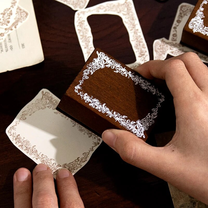 Yoofun Vintage Hollow Border Standard Stamp Πλαίσιο DIY Ξύλινες σφραγίδες από καουτσούκ για Card Making Journal Planner Scrapbooking Craft