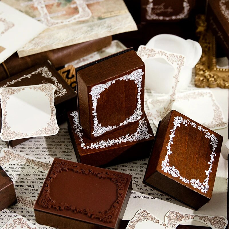 Yoofun Vintage Hollow Border Standard Stamp Πλαίσιο DIY Ξύλινες σφραγίδες από καουτσούκ για Card Making Journal Planner Scrapbooking Craft