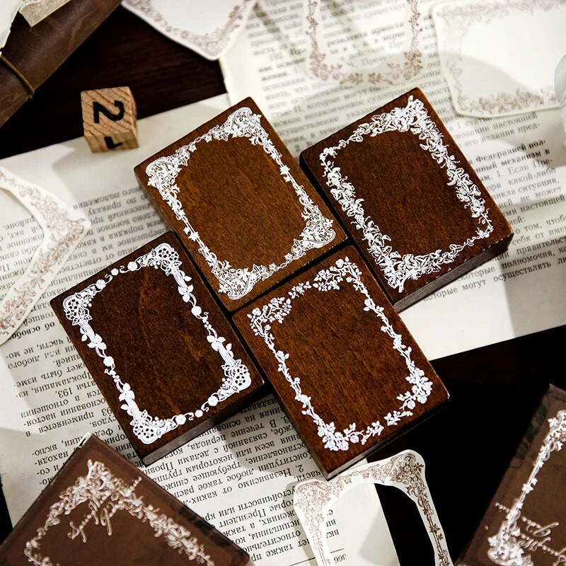 Yoofun Vintage Hollow Border Standard Stamp Πλαίσιο DIY Ξύλινες σφραγίδες από καουτσούκ για Card Making Journal Planner Scrapbooking Craft