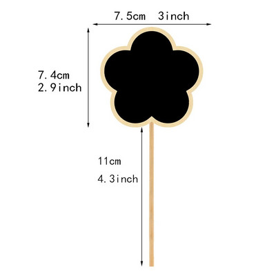 6 τμχ Δημιουργικός μαυροπίνακας Ετικέτες φυτών Ξύλινη ετικέτα με δυνατότητα εγγραφής επαναχρησιμοποιήσιμα λουλούδια σε γλάστρες Προμήθειες διακόσμησης κήπου Στολίδι επιφάνειας εργασίας
