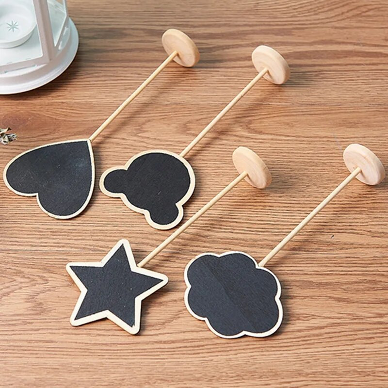 6 τμχ Δημιουργικός μαυροπίνακας Ετικέτες φυτών Ξύλινη ετικέτα με δυνατότητα εγγραφής επαναχρησιμοποιήσιμα λουλούδια σε γλάστρες Προμήθειες διακόσμησης κήπου Στολίδι επιφάνειας εργασίας