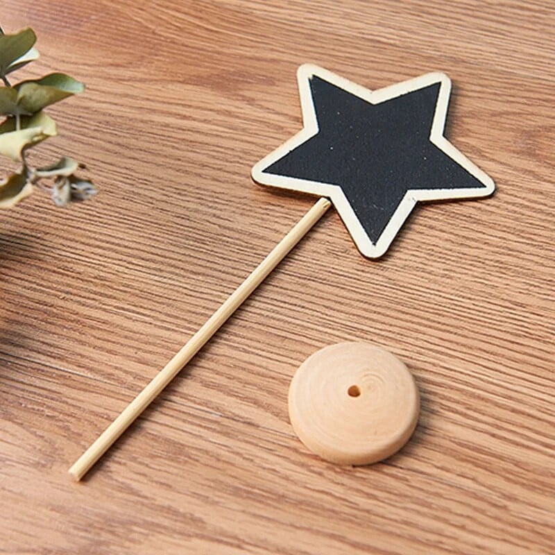 6 τμχ Δημιουργικός μαυροπίνακας Ετικέτες φυτών Ξύλινη ετικέτα με δυνατότητα εγγραφής επαναχρησιμοποιήσιμα λουλούδια σε γλάστρες Προμήθειες διακόσμησης κήπου Στολίδι επιφάνειας εργασίας