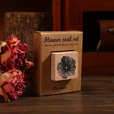 1 tk Flower Rites seeria Vintage puidust taim lillede kummitempel Creative DIY Journal Materjal Decor Kirjatarbed