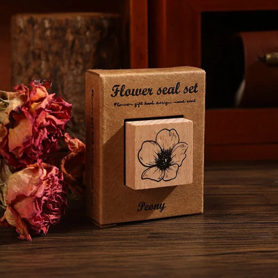 1 tk Flower Rites seeria Vintage puidust taim lillede kummitempel Creative DIY Journal Materjal Decor Kirjatarbed