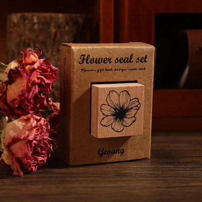 1 tk Flower Rites seeria Vintage puidust taim lillede kummitempel Creative DIY Journal Materjal Decor Kirjatarbed