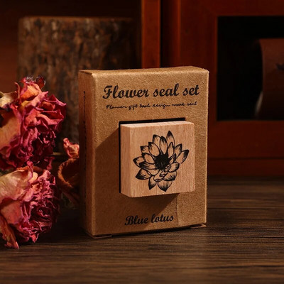 1 tk Flower Rites seeria Vintage puidust taim lillede kummitempel Creative DIY Journal Materjal Decor Kirjatarbed
