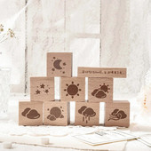 Yoofun 2 τεμ./συσκευασία Καιρός Ηλιόλουστος Βροχερός Συννεφιασμένος Ξύλινες στάμπες από καουτσούκ για διακόσμηση Mini Scrapbooking Journal DIY Craft Stationery