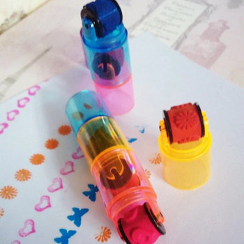 Kawaii Cartoon Roller Stamps Colorful Ink Pad Stamp Κάρτα DIY Κατασκευή σχεδίου Εργαλείο ζωγραφικής Κορεατικά χαρτικά προμήθειες γραφείου