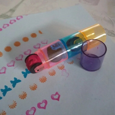 Ștampile cu role de desene animate Kawaii, ștampilă cu cerneală colorată, pentru realizarea de carduri DIY, instrument de pictură, papetărie coreeană, rechizite de birou