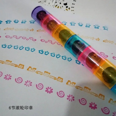 Ștampile cu role de desene animate Kawaii, ștampilă cu cerneală colorată, pentru realizarea de carduri DIY, instrument de pictură, papetărie coreeană, rechizite de birou