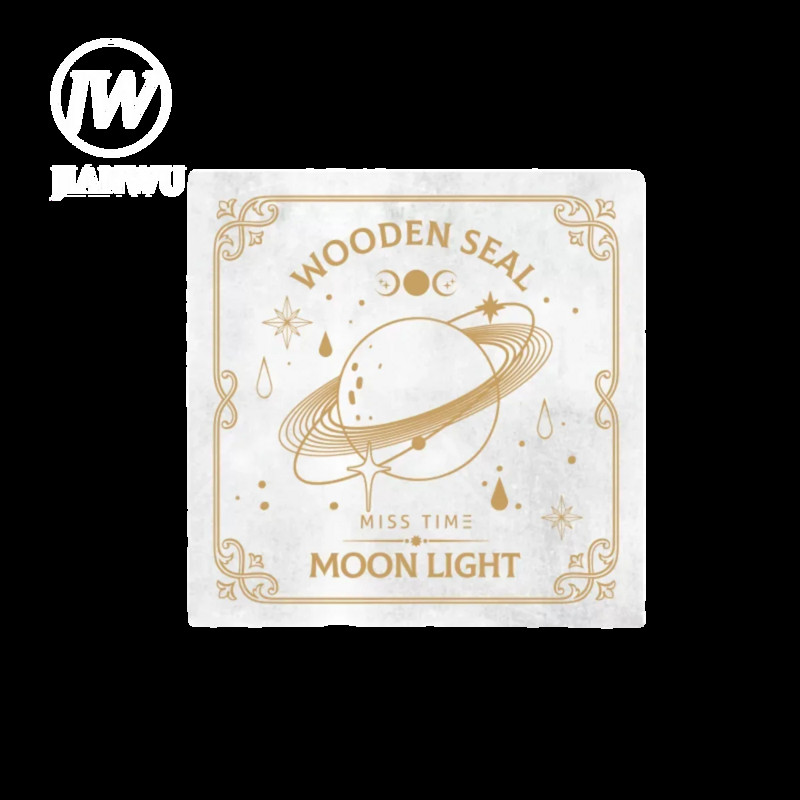 JIANWU Long Moon and Stars Series Vintage 3-σε-1 Δαντελένια διακόσμηση πεταλούδας Ξύλινη σφραγίδα Creative DIY Journal Collage Stationery