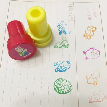 Κιτ 10 τμχ Σετ σφραγίδων πασχαλινών λαγουδάκι για Παιδικά καρτούν στάμπες με αυτομελάνωση