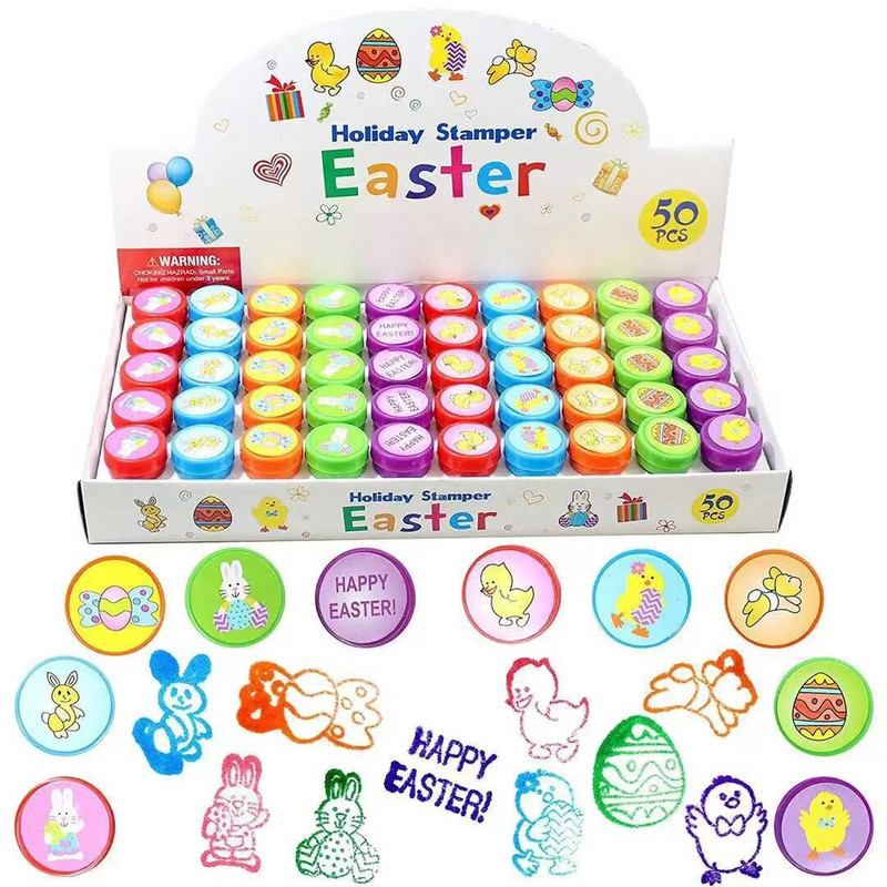 Komplekt 10 tk Easter Bunny Egg templikomplekt lastele Multifilmi isevärvivad margid