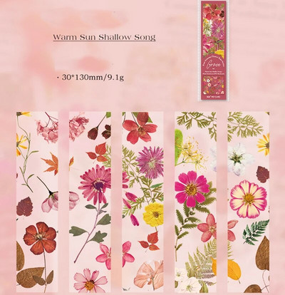 Semn de carte pentru plante, PVC, semitransparent, pentru cărți de lectură, marcatori pentru pagini cu flori retro, articole de papetărie, rechizite școlare, cadou pentru femei, fete