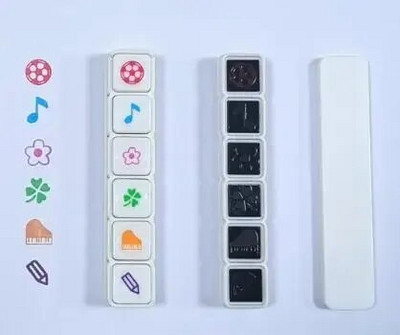 6 Σχέδια Press Inkpad Stamps Kawaii Self Ink Reward Stamps Kids Encourage Seal DIY Art Crafts Κορεατικά χαρτικά προμήθειες γραφείου