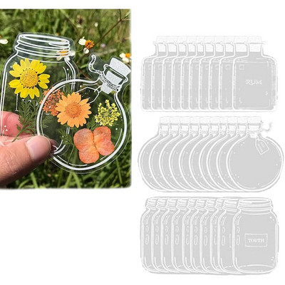 30Pcs Transparent Dried Flower Bookmarks DIY  Handmade Book Marks Glassware Stickers Flower Page Clips No Flower Stationery