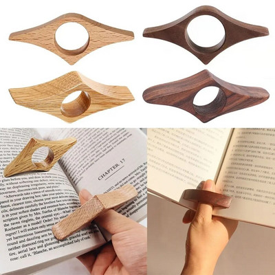 Hot Wooden Thumb Bookmark One Hand Reading Thumb Book Support Book Page Държач за любителите на офис книги Бързо четене Помощни инструменти