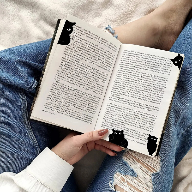 6 tk Black Cat järjehoidja raamatute jaoks Armsad multikad magnetilised leheklambrid raamatumarker unikaalne lugemiskingitus A7405