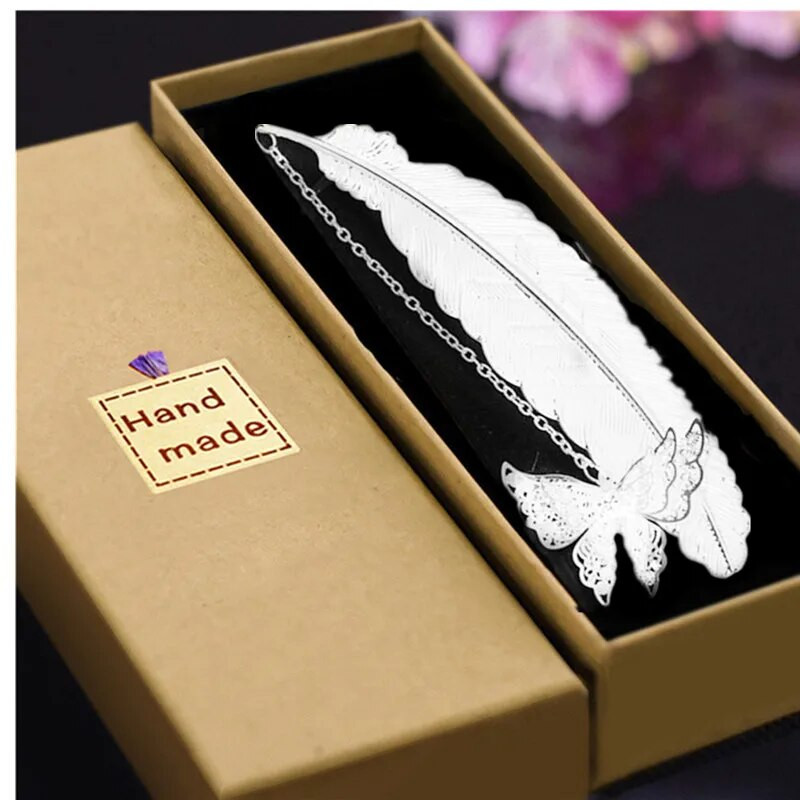 1 tk ilusad järjehoidja kirjatarbed, tasuta kohaletoimetamine 2022. aasta kooliõpetajate tänukingitused Hiina stiilis messingist sulgedega raamatumärkide auhind